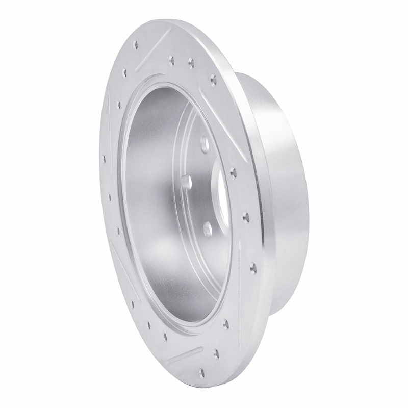 Mitsubishi Eclipse Brake Rotor (1) - Rear Right - R1 Concepts - Drilled & Slotted - Silver - `04-`12